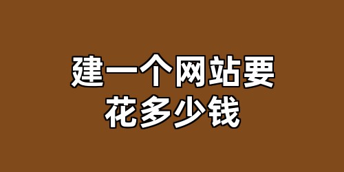 建一个网站要花多少钱