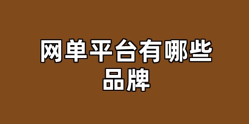 网单平台有哪些品牌